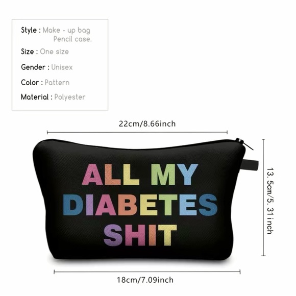 🌈 Colorful Funny Medication Bag Cosmetic Bag Zippered Travel Case - Picture 5 of 5
